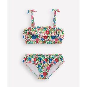 Mini Boden Tallulah Frill Bikini Multicolor Holiday Flowerbed Size 6-7 Years